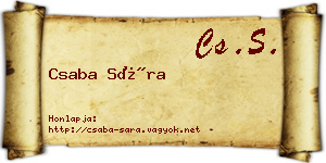 Csaba Sára névjegykártya