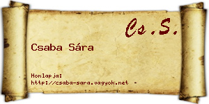 Csaba Sára névjegykártya