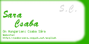 sara csaba business card