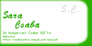 sara csaba business card